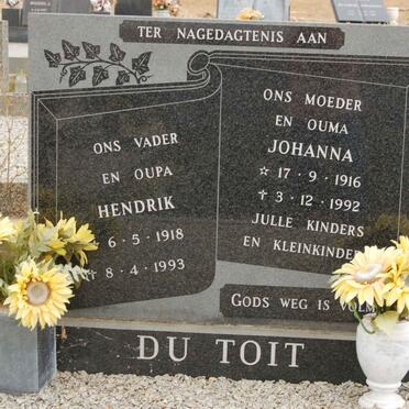 TOIT Hendrik, du 1918-1993 &amp; Johanna 1916-1992