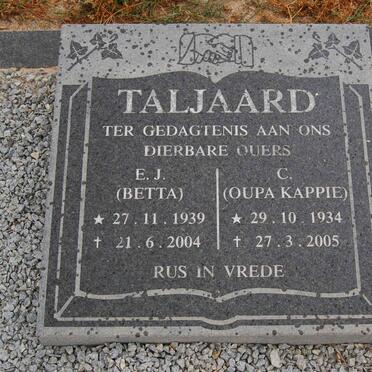 TALJAARD C. 1934-2005 &amp; E.J. 1939-2004