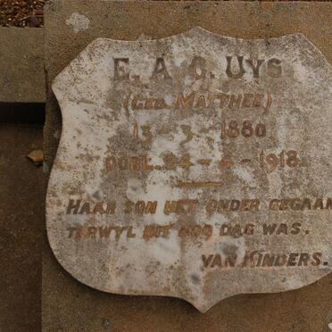 UYS E.A.C. nee MATTHEE 1880-1918