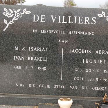 VILLIERS Jacobus Abraham, de 1930-1990 &amp; M.S. VAN BRAKEL 1940-