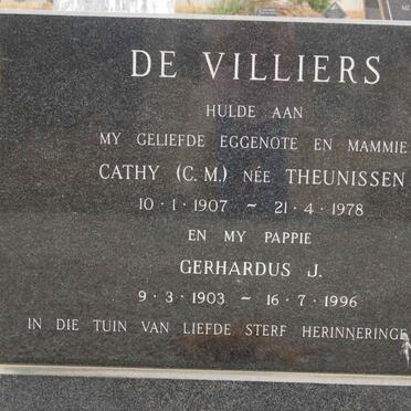 VILLIERS Gerhardus J., de 1903-1996 &amp; C.M. THEUNISSEN 1907-1978