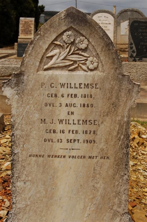 WILLEMSE P.G. 1818-1880 &amp; M.J. 1828-1909