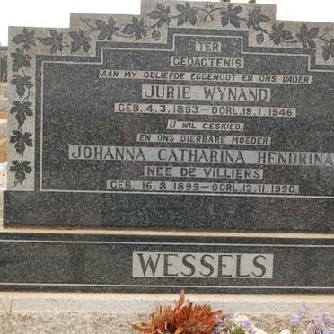 WESSELS Jurie Wynand 1893-1946 &amp; Johanna Catharina Hendrina DE VILLIERS 1899-1990