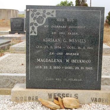 WESSELS Adriaan G.  1874-1961 &amp; Magdalena W. BEUKMAN 1880-1965