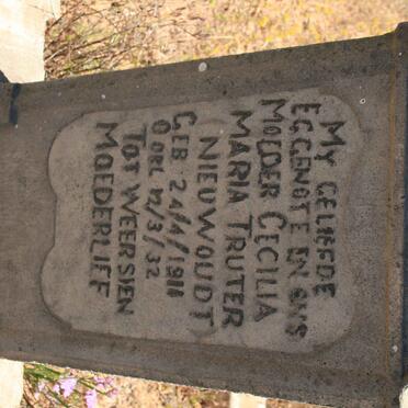 TRUTER Cecilia  Maria nee NIEUWOUDT 1911-1932