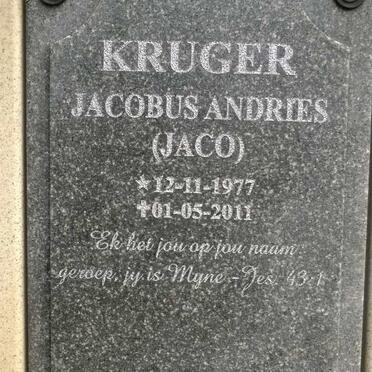 KRUGER Jacobus Andries 1977-2011