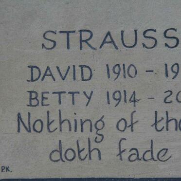 STRAUSS David 1910-1974 &amp; Betty 1914-2009