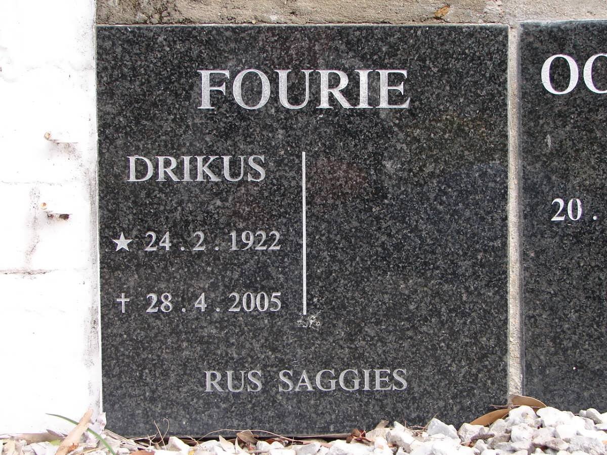 FOURIE Drikus 1922-2005