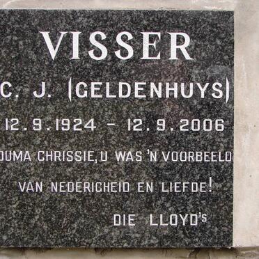 VISSER C.J. nee GELDENHUYS 1924-2006