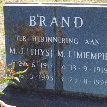 BRAND M.J. 1917-1993 &amp; M.J. 1919-1996
