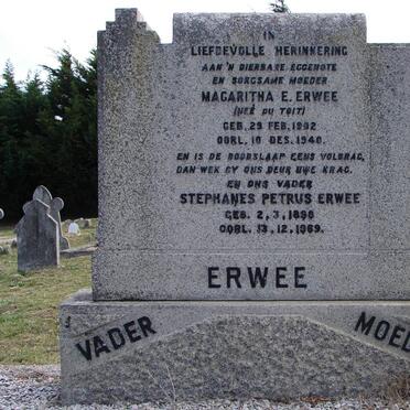 ERWEE Stephanes Petrus 1898-1969 &amp; Magaritha E. DU TOIT 1902-1940
