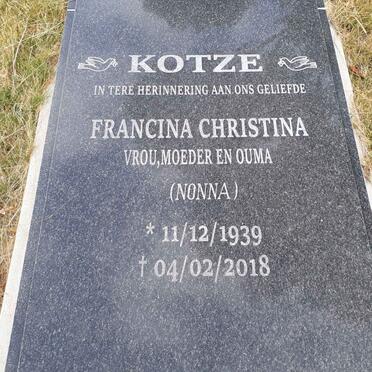 KOTZE Francina Christina 1939-2018