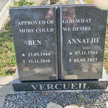 VERCUEIL Ben 1944-2010 & Annatjie 1944-2023