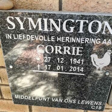 SYMINGTON Corrie 1941-2014