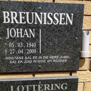 BREUNISSEN Johan 1940-2009