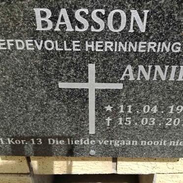 BASSON Annie 1935-2014