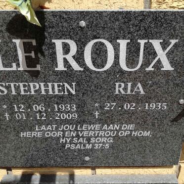 ROUX Stephen, le 1933-2009 &amp; Ria 1935-