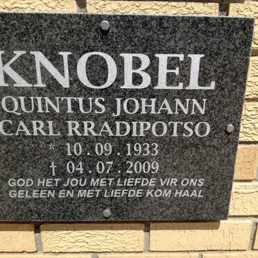 KNOBEL Quintus Johann Carl Rradipotso 1933-2009