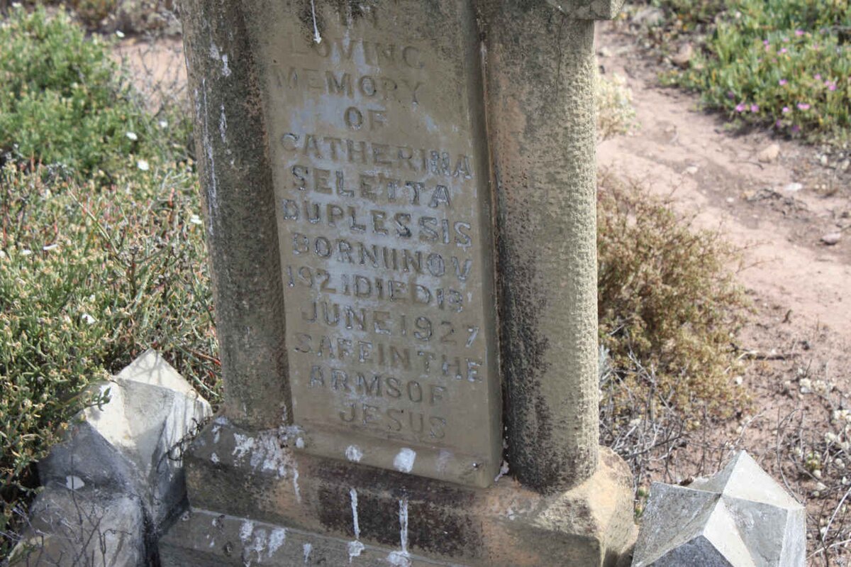 PLESSIS Catherina Seletta, du 1921-1927