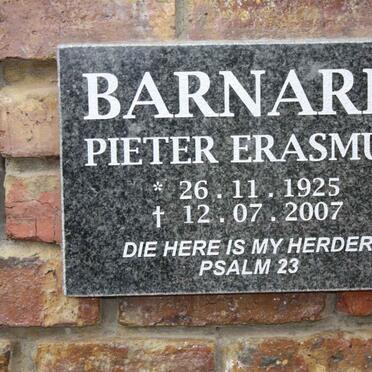 BARNARD Pieter Erasmus 1925-2007