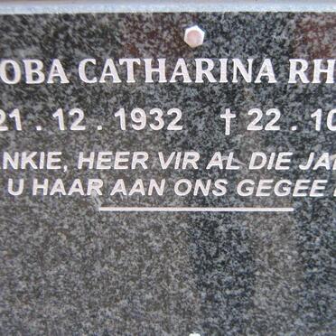 RHEEDER Jacoba Catharina 1932-2015