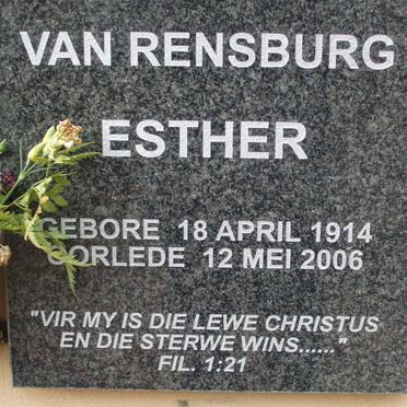 RENSBURG Esther, van 1914-2006