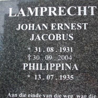 LAMPRECHT Johan Ernest Jacobus 1931-2004 &amp; Philippina 1935-