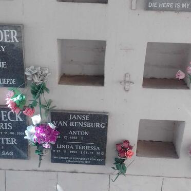 RENSBURG Anton, Janse van 1952- &amp; Linda Teriessa 1953-2012