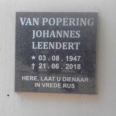 POPERING Johannes Leendert, van 1947-2018