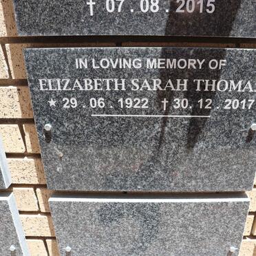 THOMAS Elizabeth Sarah 1922-2017