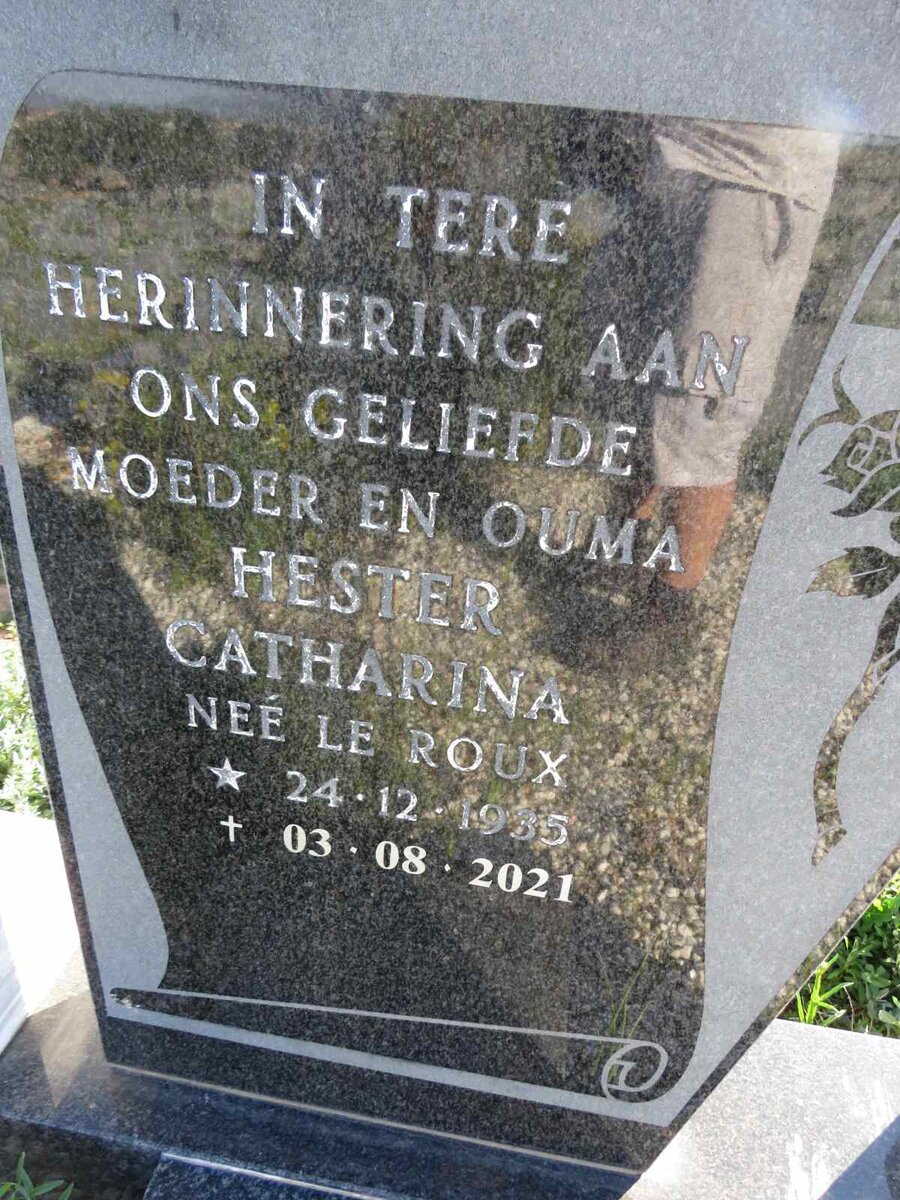 ? Hester Catharina nee LE ROUX 1935-2021