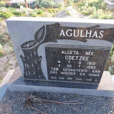 AGULHAS Alleta nee COETZEE 1910-1993