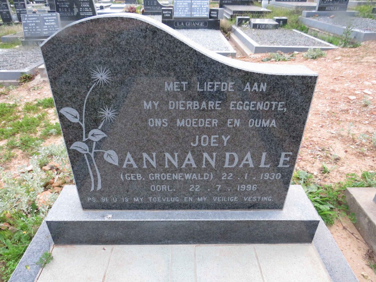 ANNANDALE Joey nee GROENEWALD 1930-1996