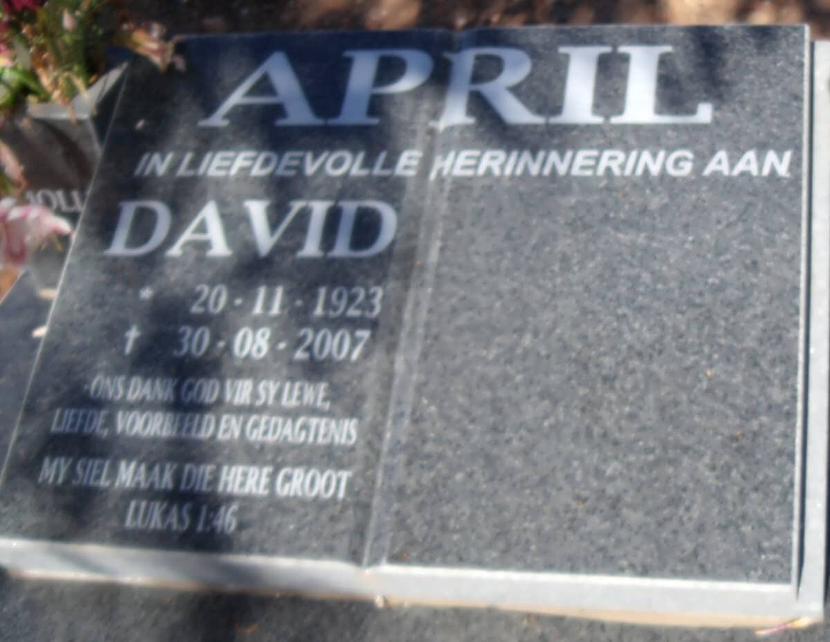 APRIL David 1923-2007