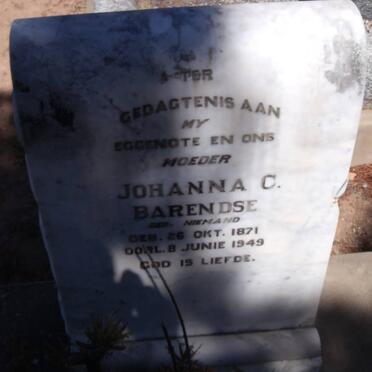 BARENDSE Johanna C. nee NIEMAND 1871-1949