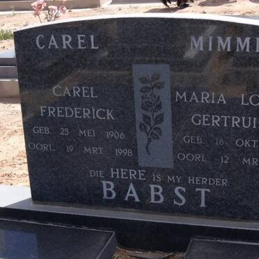 BABST Carel Frederick 1906-1998 &amp; Maria Louise Gertruida 1908-1995