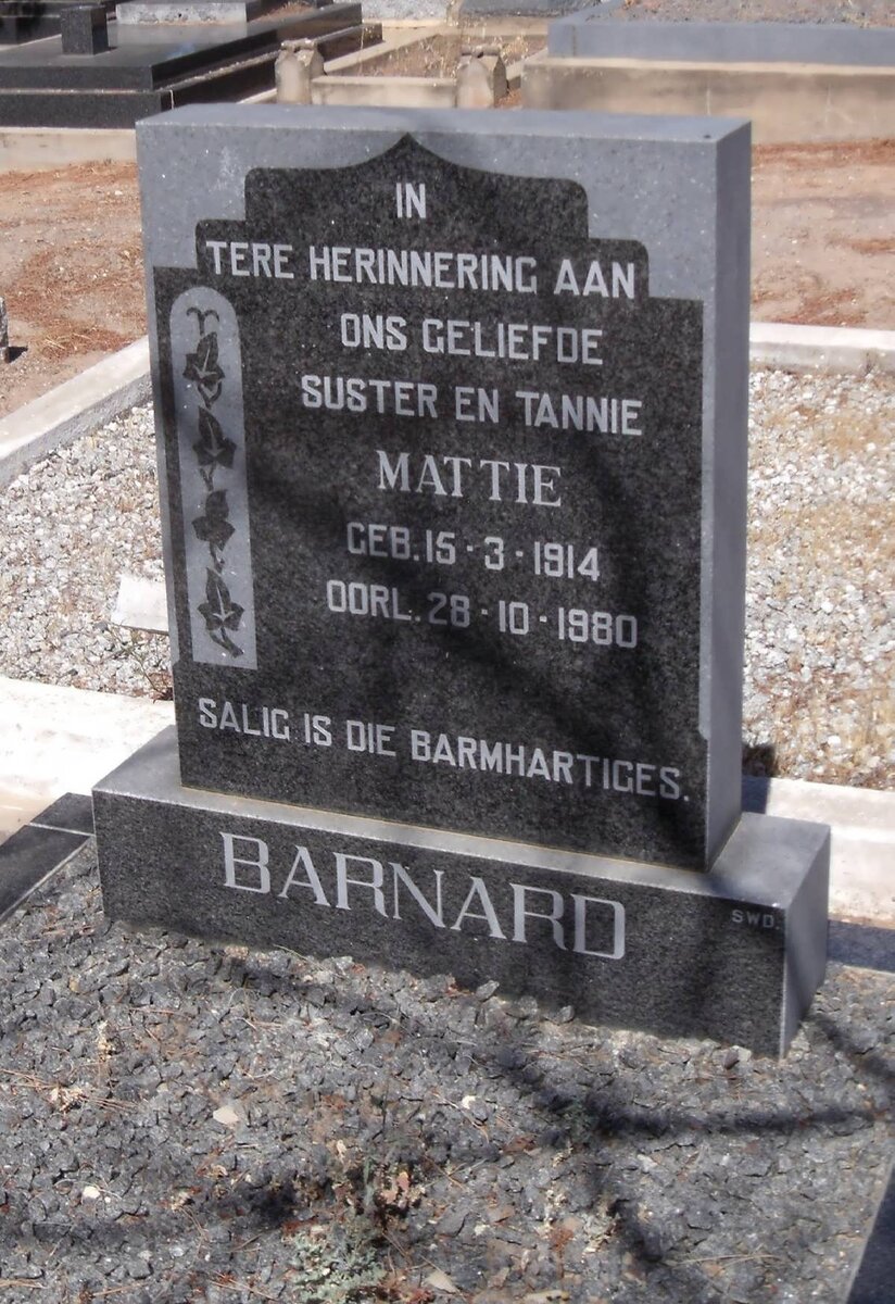 BARNARD Mattie 1914-1980