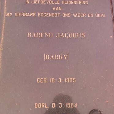 BARNARDT Barend Jacobus 1905-1984 &amp; Louisa 1901-1988