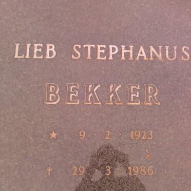 BEKKER Lieb Stephanus 1923-1986