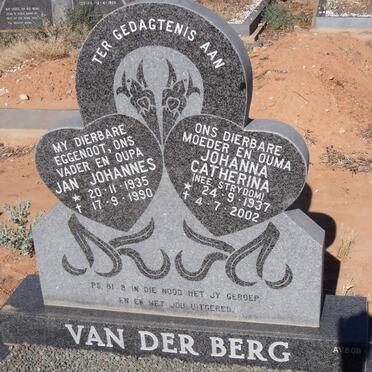 BERG Jan Johannes, van der 1935-1990 &amp; Johanna Catherina STRYDOM 1937-2002