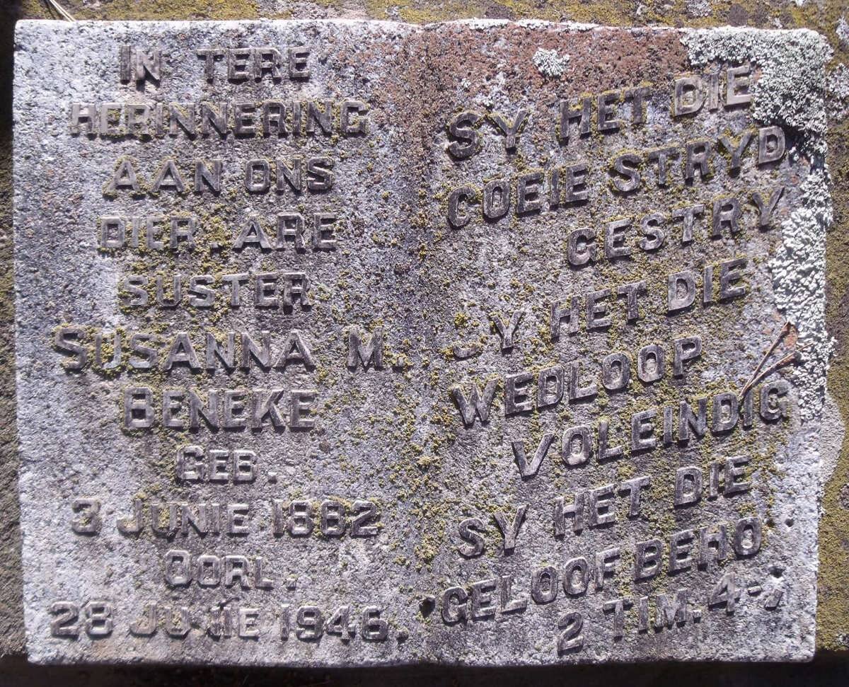 BENEKE Susanna M. 1862-1946