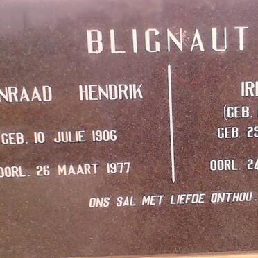 BLIGNAUT Coenraad Hendrik 1906-1977 &amp; Irene ORFFER 1906-2004