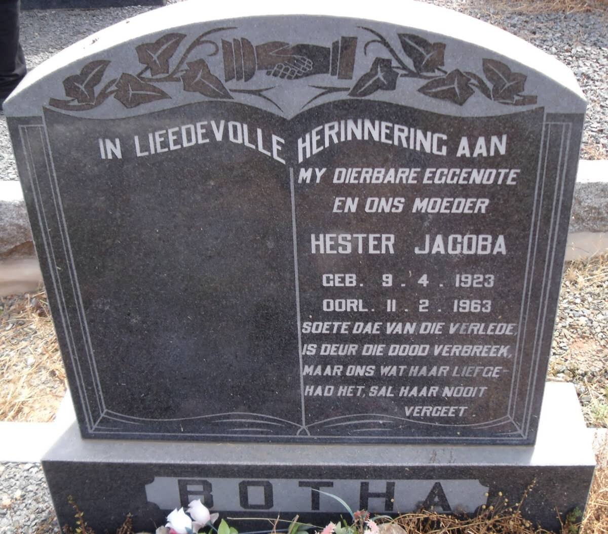 BOTHA Hester Jacoba 1923-1963