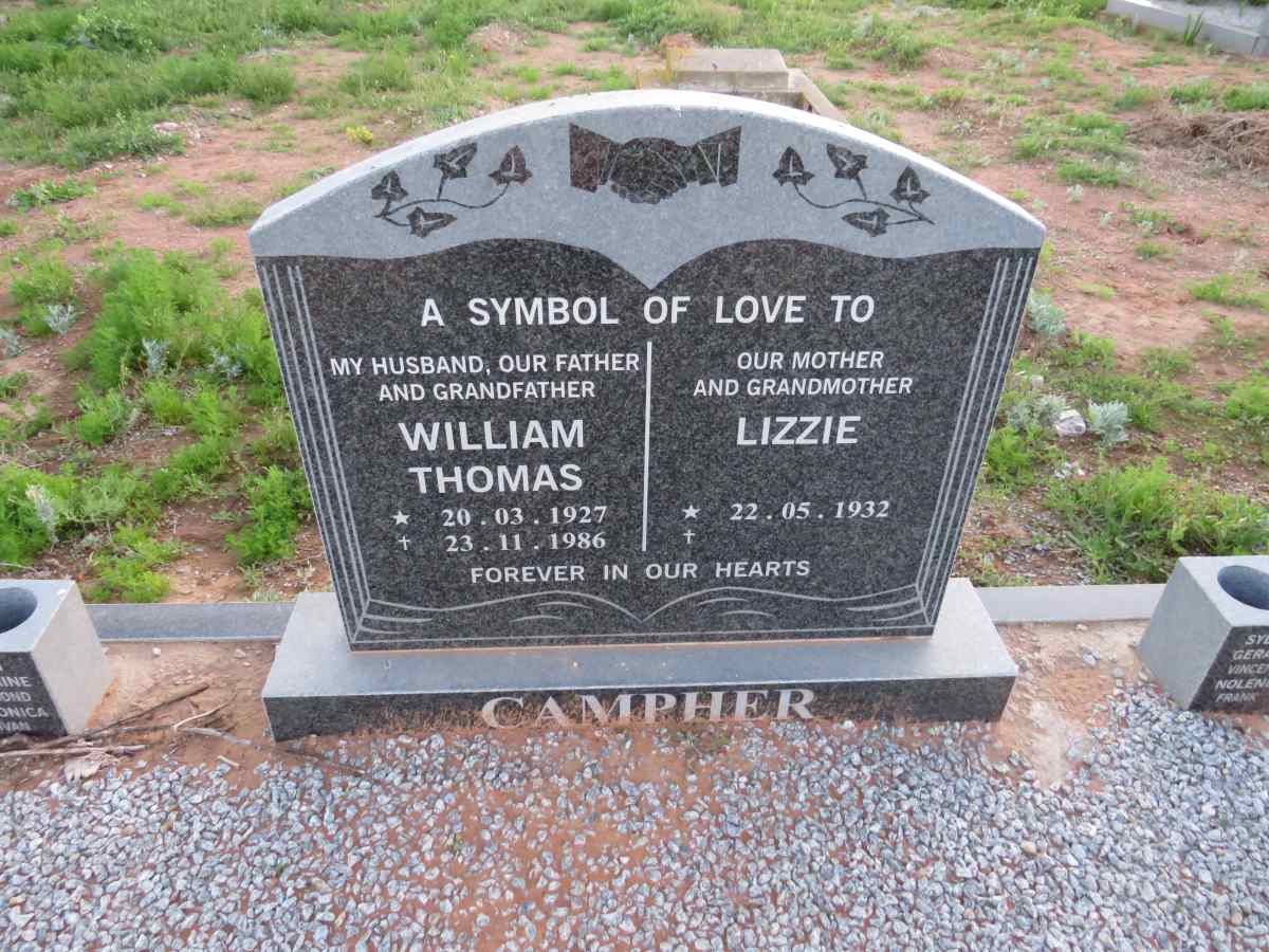CAMPHER William Thomas 1927-1986 & Lizzie 1932-