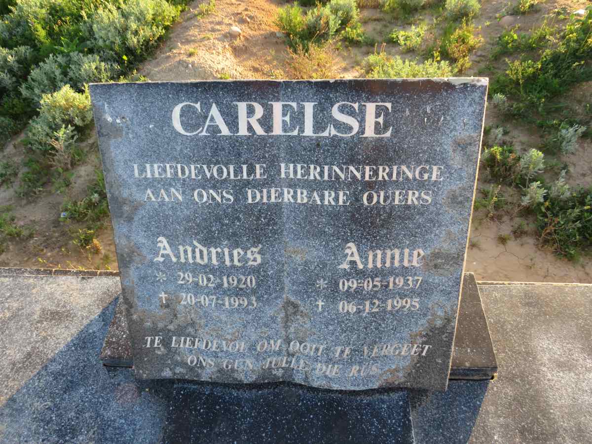 CARELSE Andries 1920-1993 & Annie 1937-1995