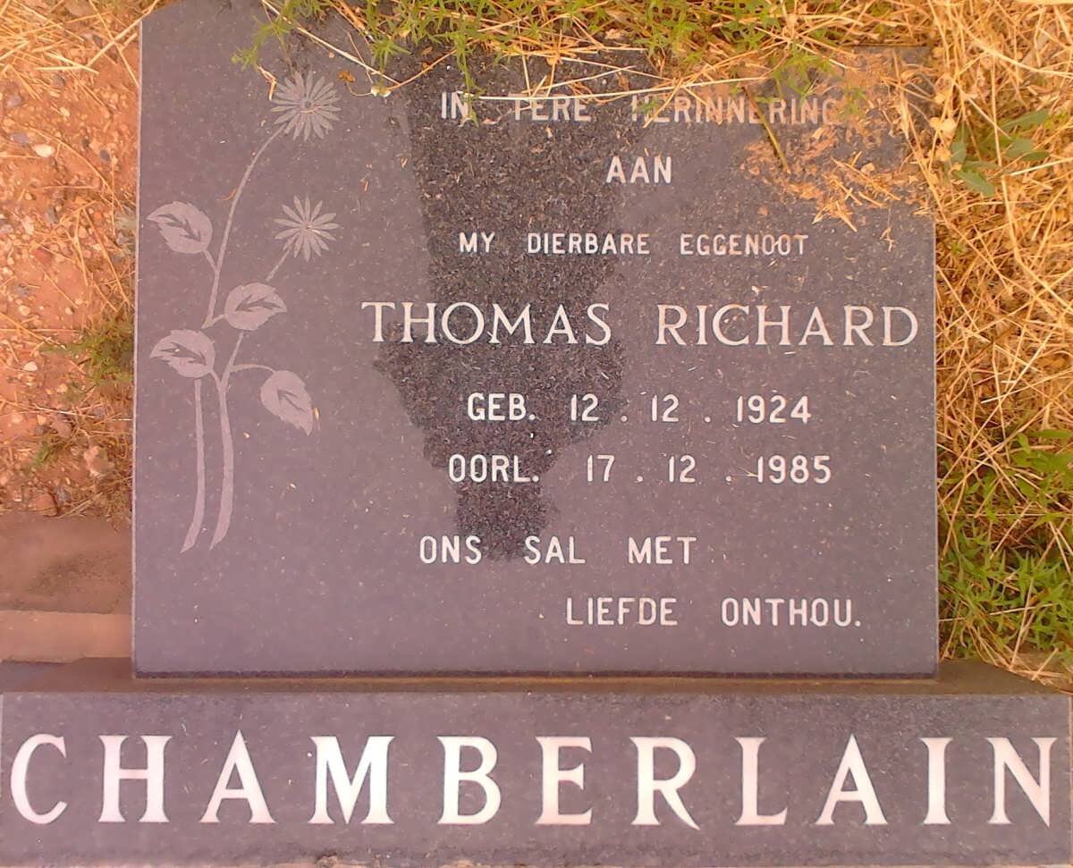CHAMBERLAIN Thomas Richard 1924-1985