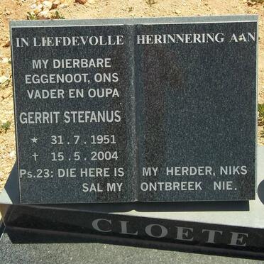 CLOETE Gerrit Stefanus 1951-2004
