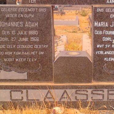 CLAASSEN Johannes Adam 1880-1966 &amp; Maria Jacoba G.W. FOURIE 1884-1967
