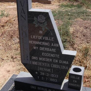 COLLER Emmerentia Christina, van 1933-1993