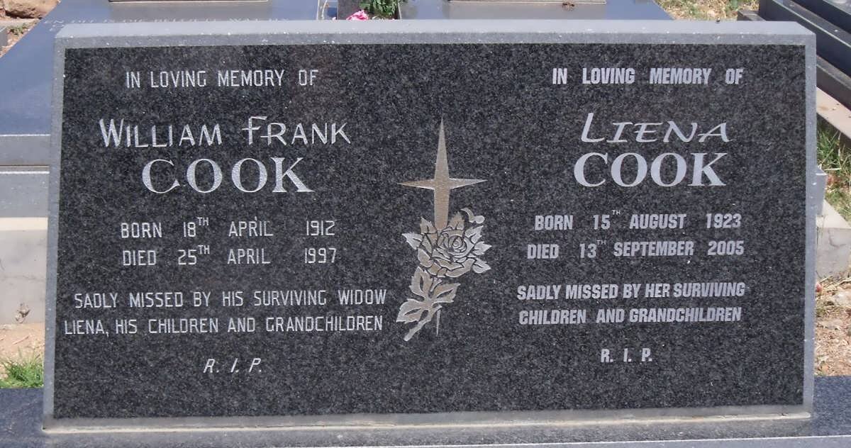 COOK William Frank 1912-1997 &amp; Liena 1923-2005